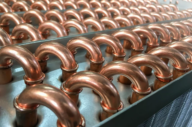 Closeup Foto Industri Row Coil