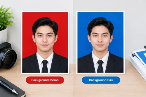 Perbedaan Background Pas Foto Merah dan Biru